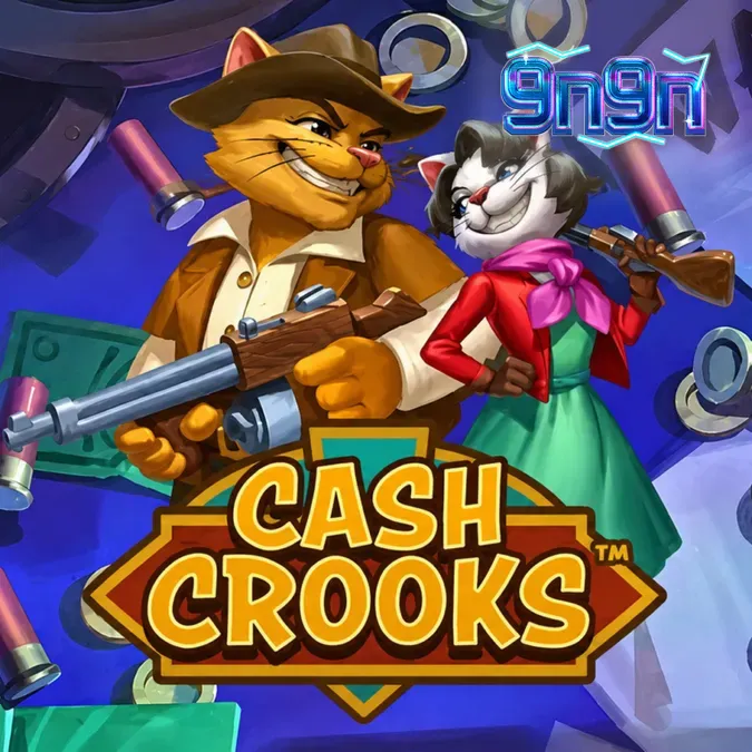 Tampilan visual slot Cash Crooks dengan tema kucing pencuri